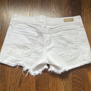 AG white denim shorts- size 26- cutoffs